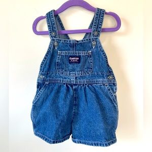 Vintage OshKosh B’Gosh 12m girls bubble overalls, shorts